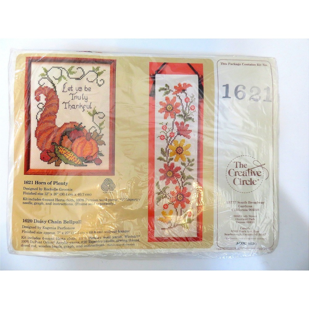 The Creative Circle 1621 Horn of‎ Plenty Daisy Chain Bellpull Cross Stitch Kit